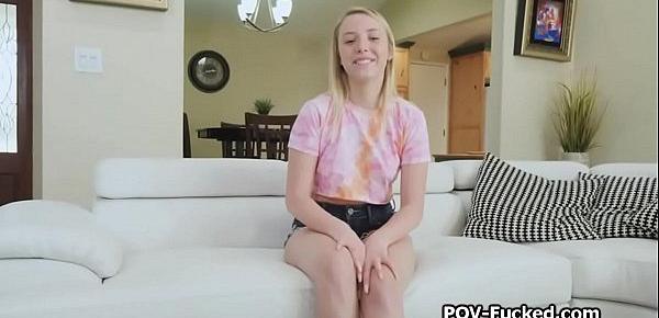  Fucking super cute freckled blonde teen on private audition
